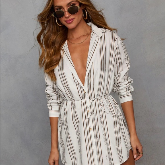 Vici Pants - Vici Monochrome Striped Shirt Charlie Romper
